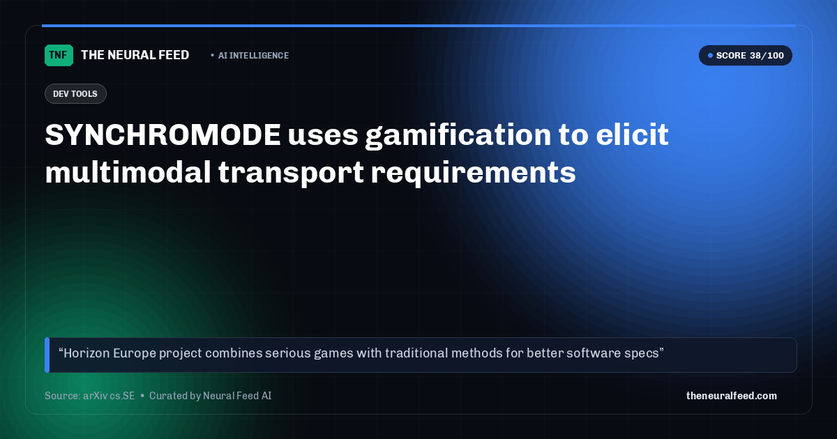 SYNCHROMODE uses gamification to elicit multimodal transport requirements