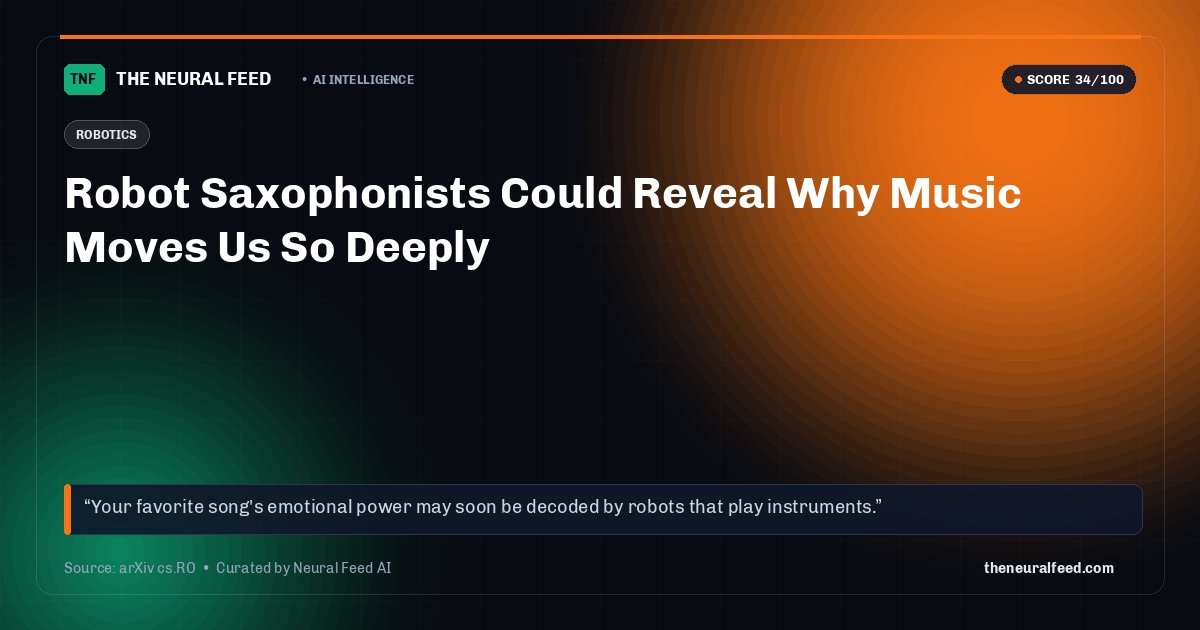 Robot Saxophonists Could Reveal Why Music Moves Us So Deeply