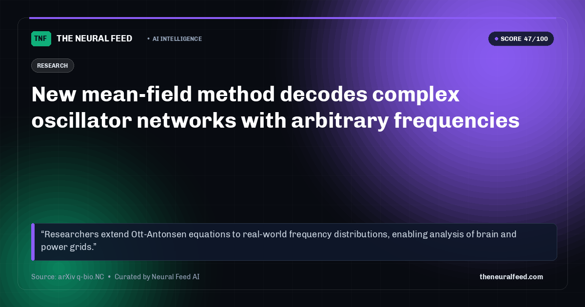 New mean-field method decodes complex oscillator networks with arbitrary frequencies