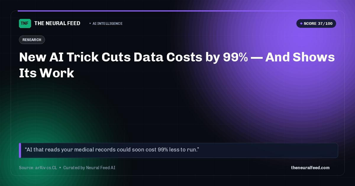 New AI Trick Cuts Data Costs by 99% — And Shows Its Work