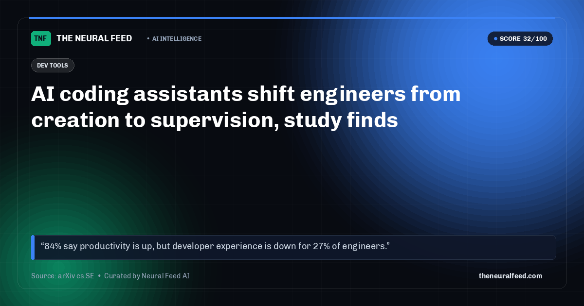 AI coding assistants shift engineers from creation to supervision, study finds