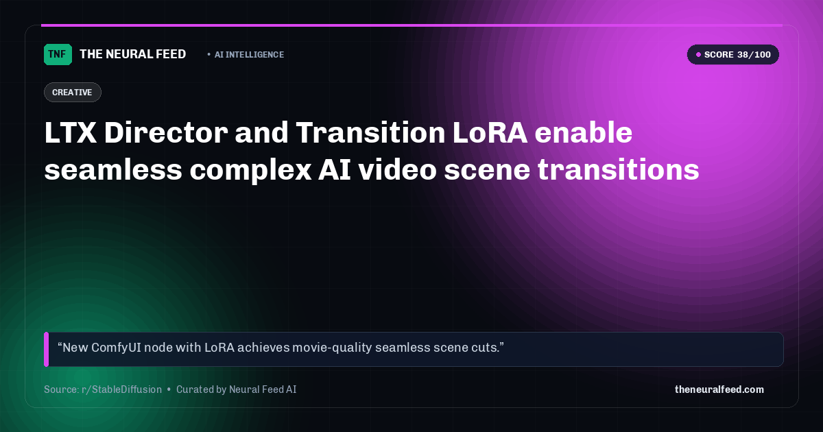 LTX Director and Transition LoRA enable seamless complex AI video scene transitions