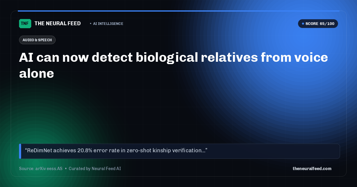 AI can now detect biological relatives from voice alone