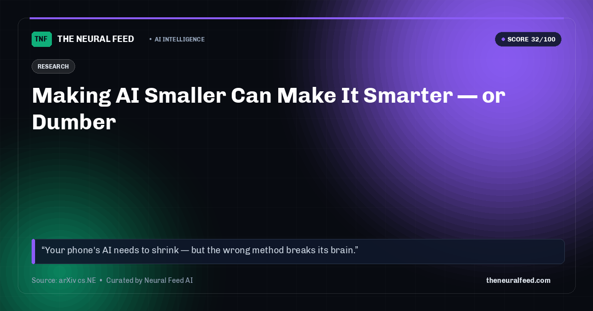 Making AI Smaller Can Make It Smarter — or Dumber