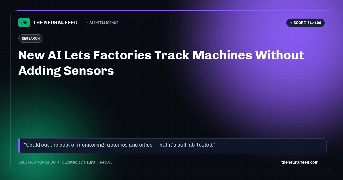 New AI Lets Factories Track Machines Without Adding Sensors