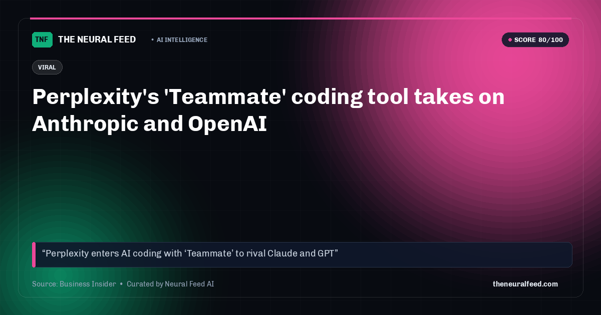 Perplexity's 'Teammate' coding tool takes on Anthropic and OpenAI