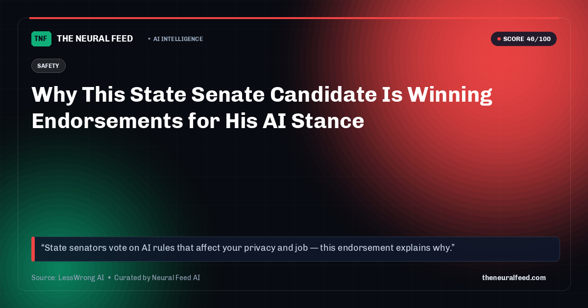Why This State Senate Candidate Is Winning Endorsements for His AI Stance