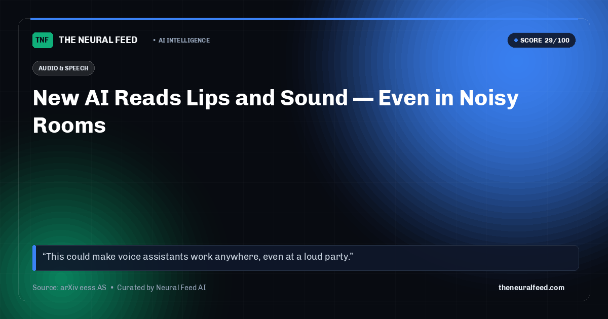 New AI Reads Lips and Sound — Even in Noisy Rooms
