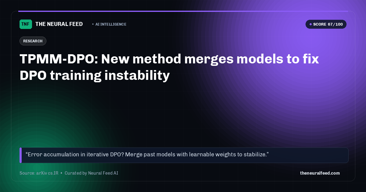 TPMM-DPO: New method merges models to fix DPO training instability