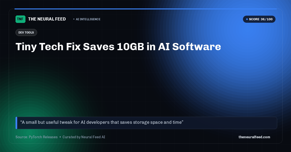 Tiny Tech Fix Saves 10GB in AI Software
