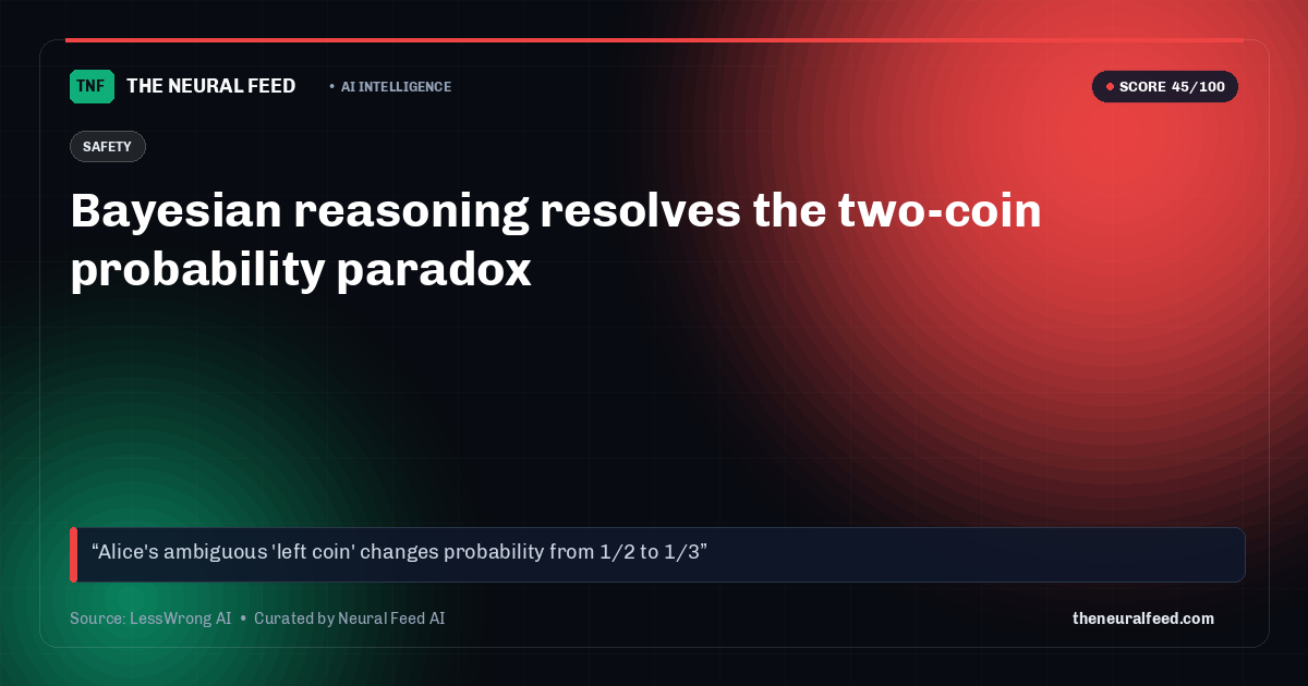 Bayesian reasoning resolves the two-coin probability paradox
