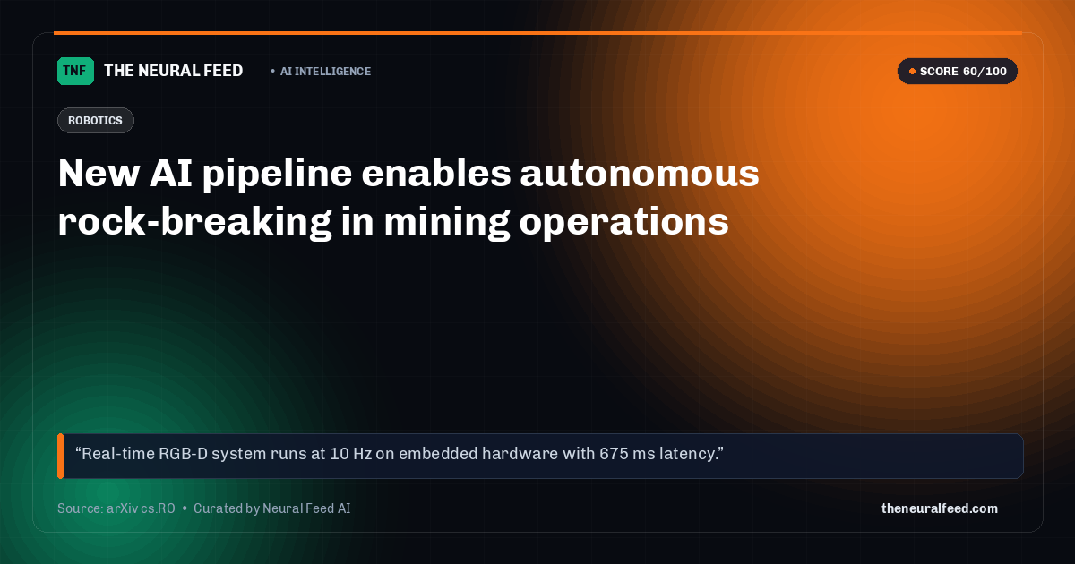 New AI pipeline enables autonomous rock-breaking in mining operations
