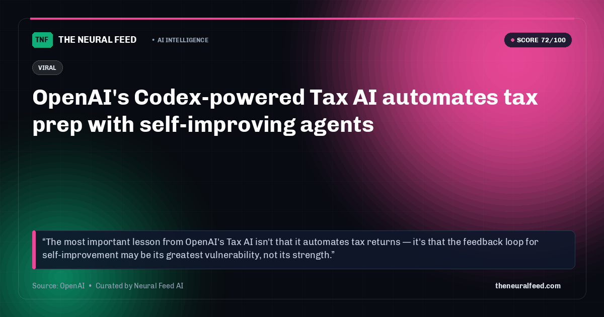 OpenAI's Codex-powered Tax AI automates tax prep with self-improving agents