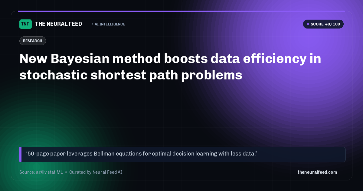 New Bayesian method boosts data efficiency in stochastic shortest path problems