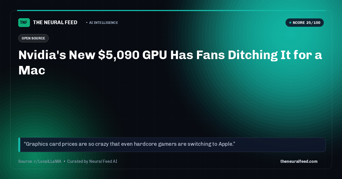 Nvidia's New $5,090 GPU Has Fans Ditching It for a Mac