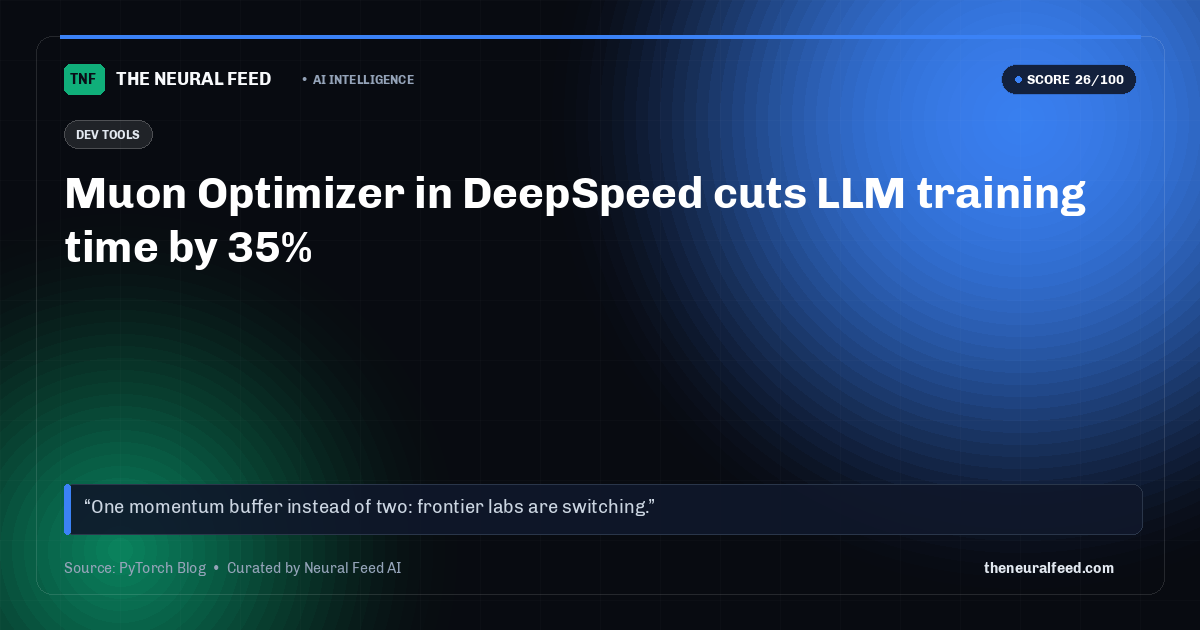 Muon Optimizer in DeepSpeed cuts LLM training time by 35%