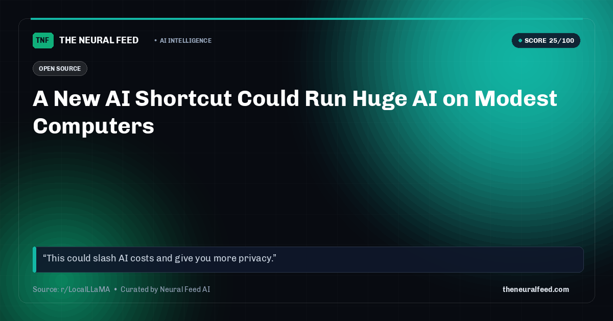 A New AI Shortcut Could Run Huge AI on Modest Computers