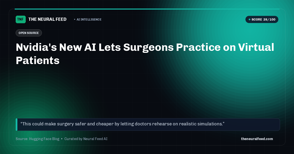 Nvidia's New AI Lets Surgeons Practice on Virtual Patients