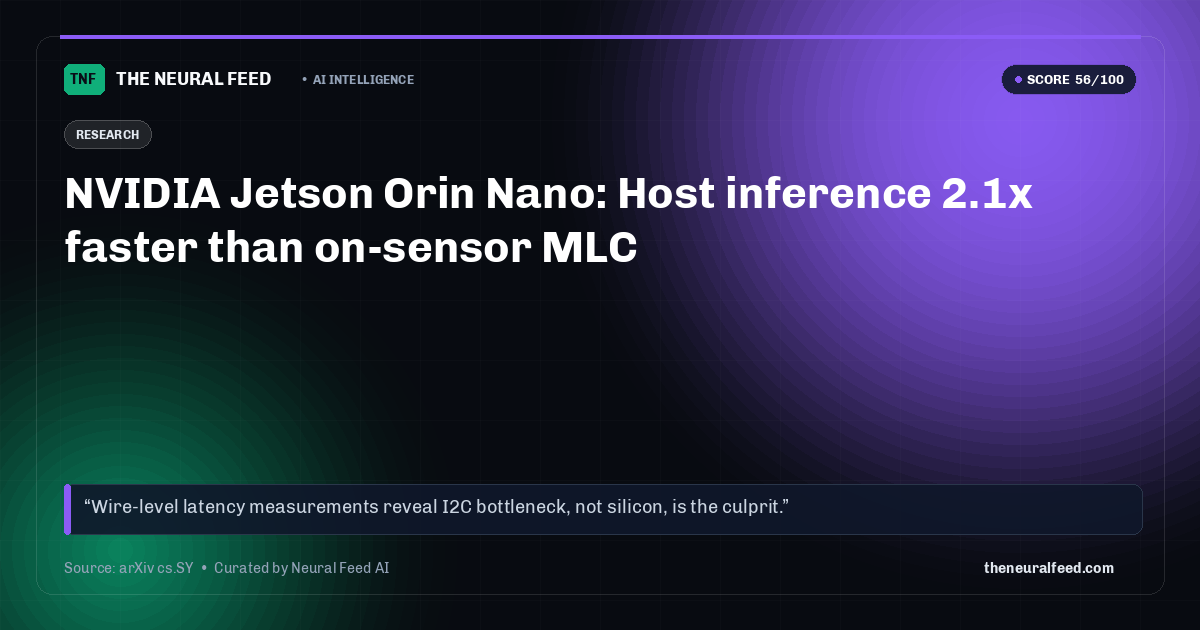 NVIDIA Jetson Orin Nano: Host inference 2.1x faster than on-sensor MLC