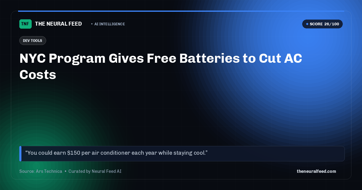 NYC Program Gives Free Batteries to Cut AC Costs